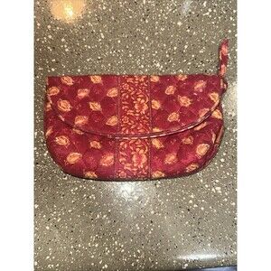 MAGGIB Quilted Makeup Cosmetic Bag Travel Pouch Red Floral‎